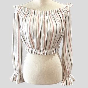 Billabong x Sincerely Jules Tulum Weathers Off The Shoulder Top- Size Medium
